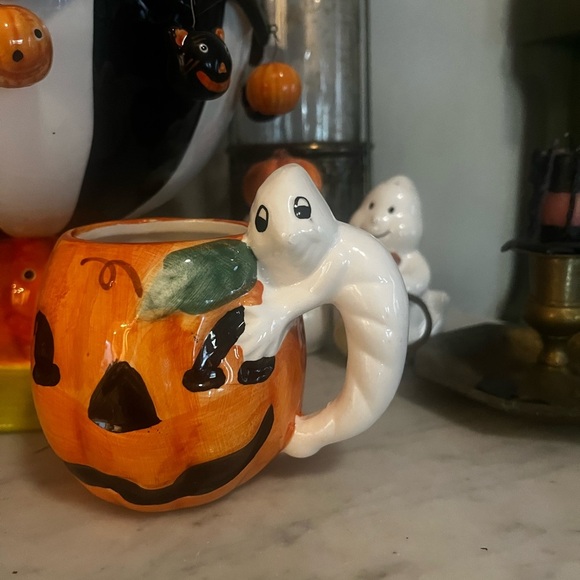 Ghost Halloween mug pumpkin ghost ceramic NEW JackOLantern JOL funny - Picture 8 of 10